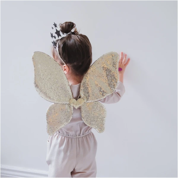 Sparkle Sequin Wings Gold - Image 2