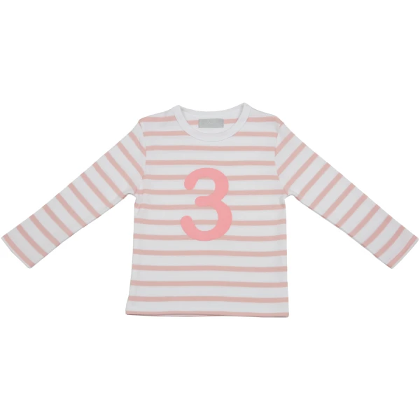 Pale Pink & White Striped 3 Shirt