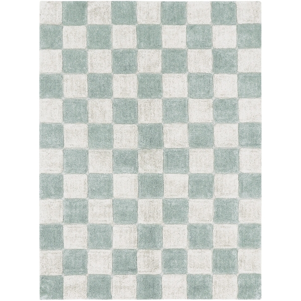 Washable Rug - Kitchen Tiles Blue Sage