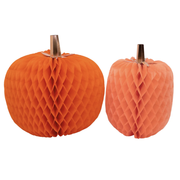 Halloween Honeycomb Pumpkins