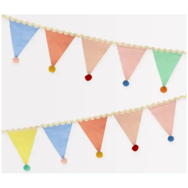 Pastel Pom Pom Flag Garland