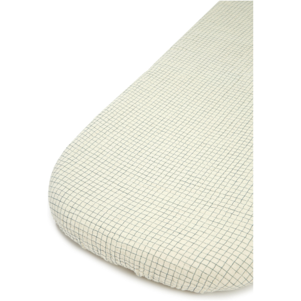 Newborn Cradle Fitted Sheet - Blue Grid - Image 2