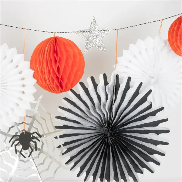 Halloween Honeycomb Shapes Garland - Image 3