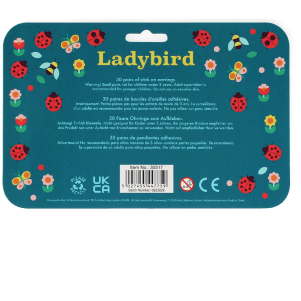 Stick On Earrings (30 pairs) - Ladybird - Image 3