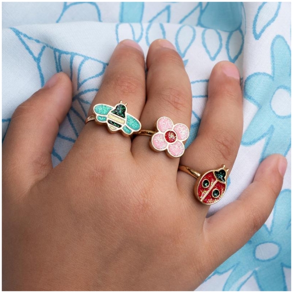 Glitter Rings (set of 3) - Ladybird - Image 2