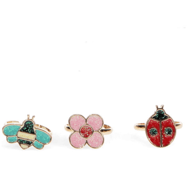 Glitter Rings (set of 3) - Ladybird - Image 3