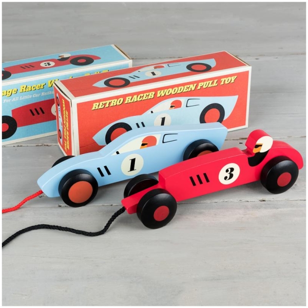 Wooden Pull Toy - Vintage Racer - Image 4