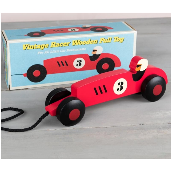 Wooden Pull Toy - Vintage Racer - Image 5