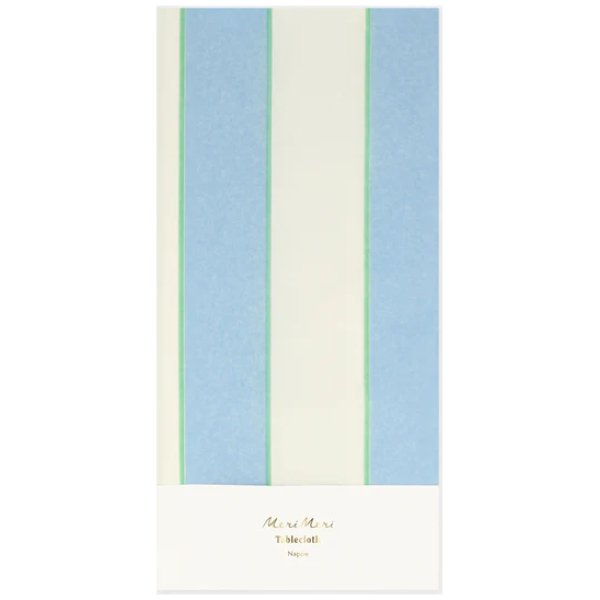 Pale Blue Stripe Paper Tablecloth