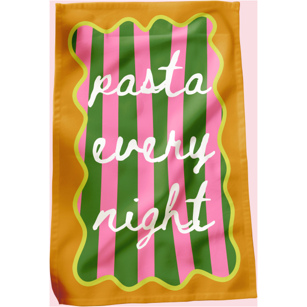 Pasta Every Night Tea Towel