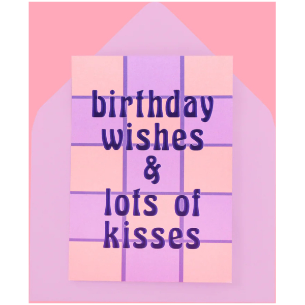 Birthday Wishes & Lots of Kisses Card (A6) - Image 3