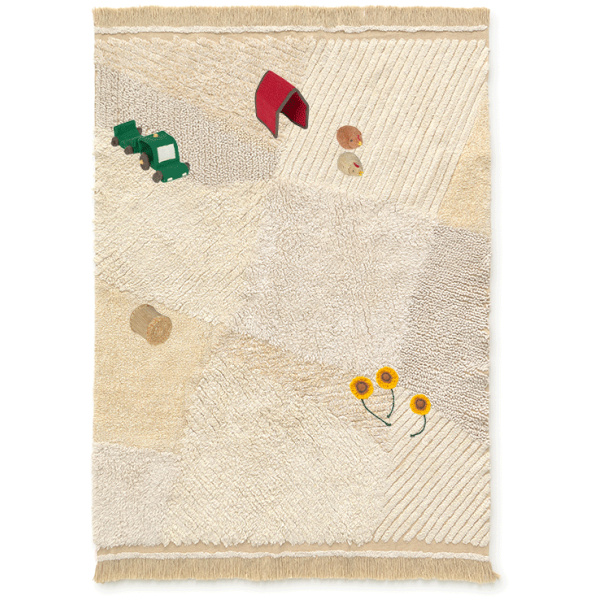 Washable Play Rug Farm Fields