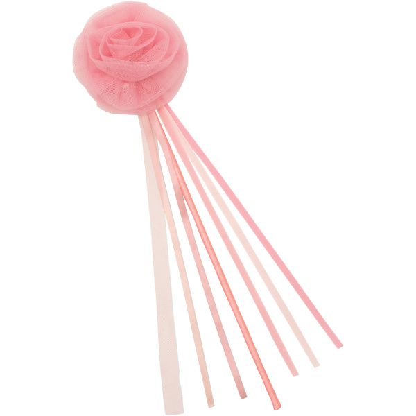 Pink Ruffle Flower Wand