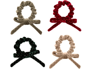 Christmas Velvet Bow Scrunchies