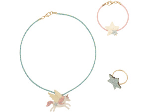 Flying unicorn jewellery set