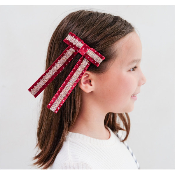 Circus Glitter Bow - Red - Image 2