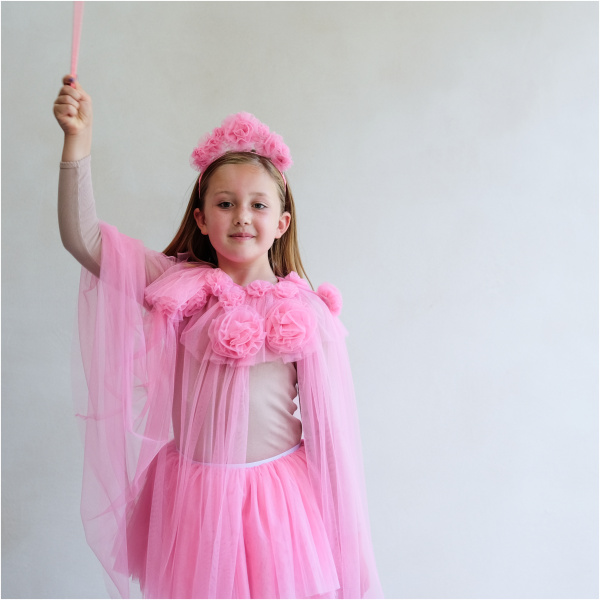 Pink Ruffle Flower Cape - Image 4