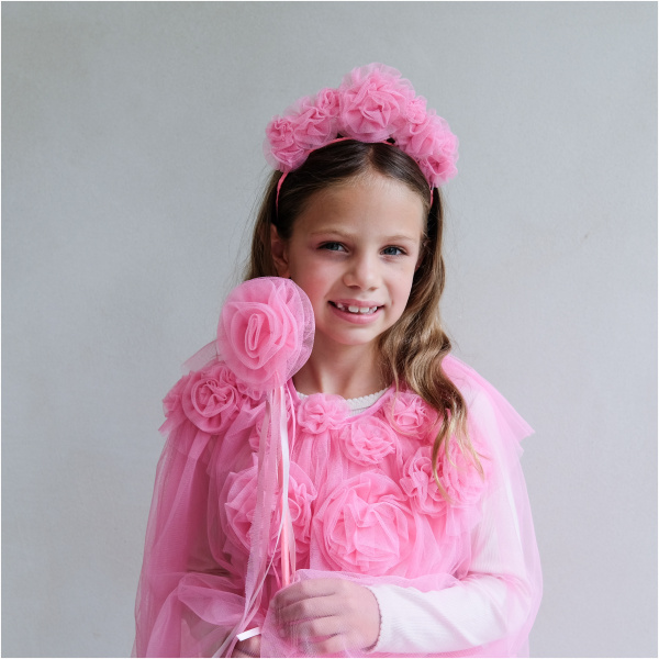 Pink Ruffle Flower Wand - Image 3