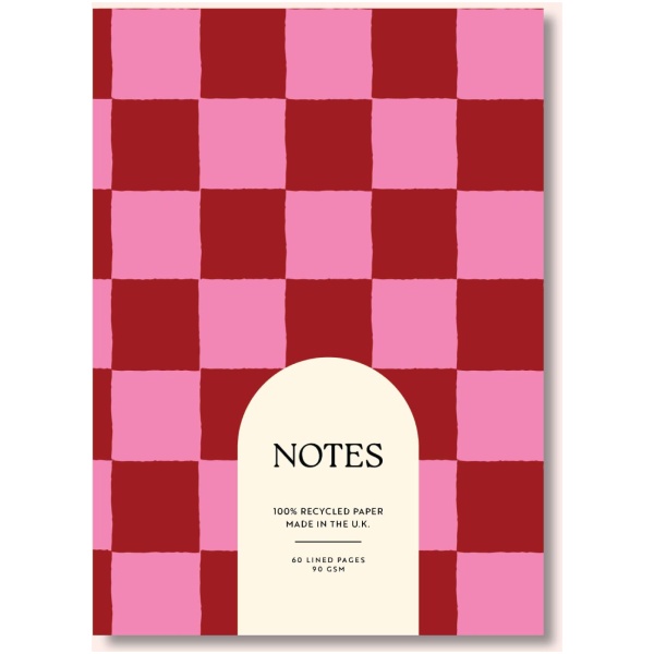 A5 Burgundy Check Notebook - Image 5