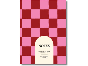 A5 Burgundy Check Notebook