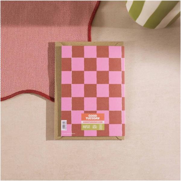 Burgundy Check Birthday Card - Image 2
