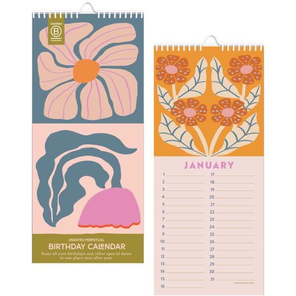 Les Fleurs Perpetual Birthday Calendar