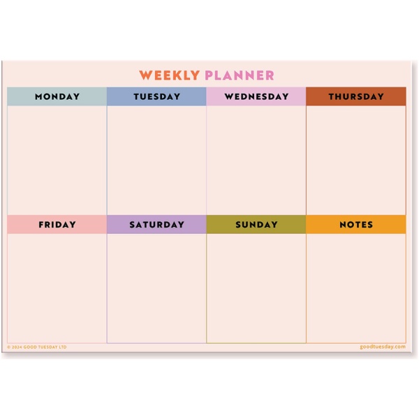 A3 Magnetic Weekly Fridge Planner - Multicolour Grid - Image 3