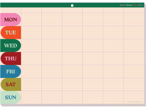 A4 Work Hard, Play Nice Weekly/Monthly Planner Pad