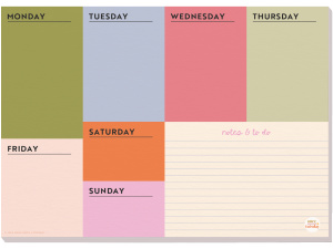 A4 Block My Life Weekly Planner Pad
