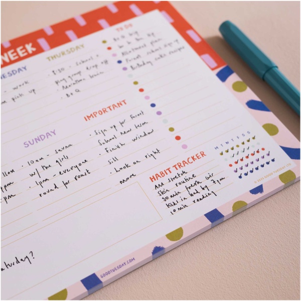 A4 Colour Flow Weekly Planner Pad - Image 2