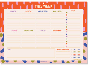 A4 Colour Flow Weekly Planner Pad