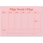A4 Pink & Red Weekly Planner Pad
