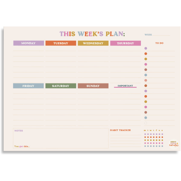 A4 You Got This Weekly Planner Pad