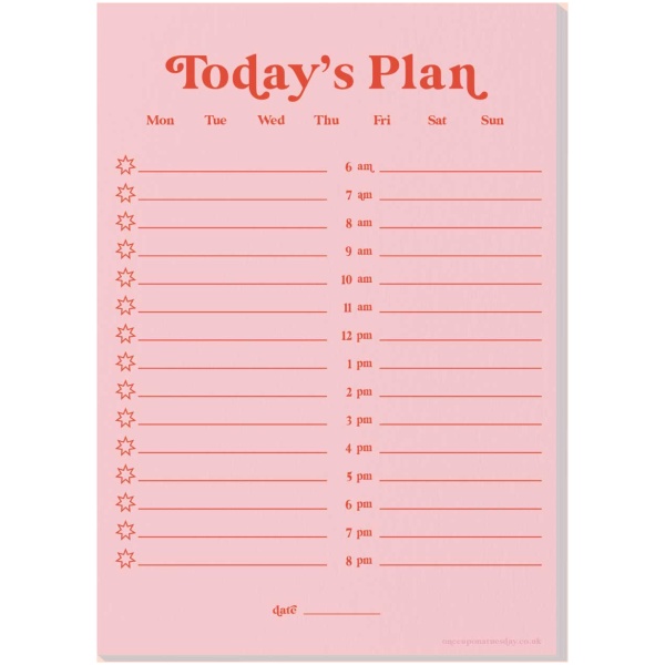 A5 Pink & Red Daily Planner Pad - Image 2