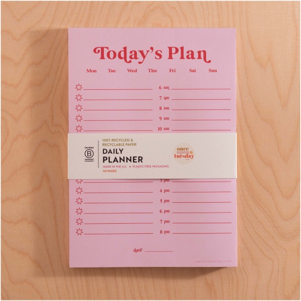 A5 Pink & Red Daily Planner Pad - Image 3