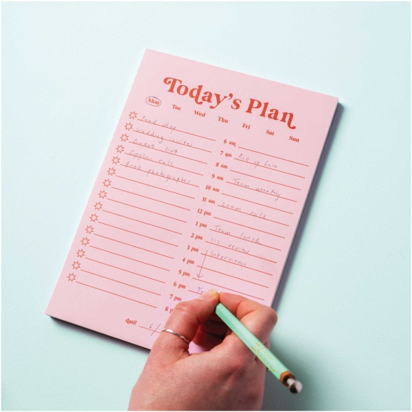 A5 Pink & Red Daily Planner Pad - Image 4