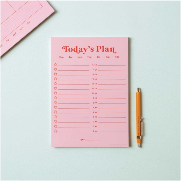 A5 Pink & Red Daily Planner Pad - Image 5