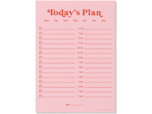 A5 Pink & Red Daily Planner Pad