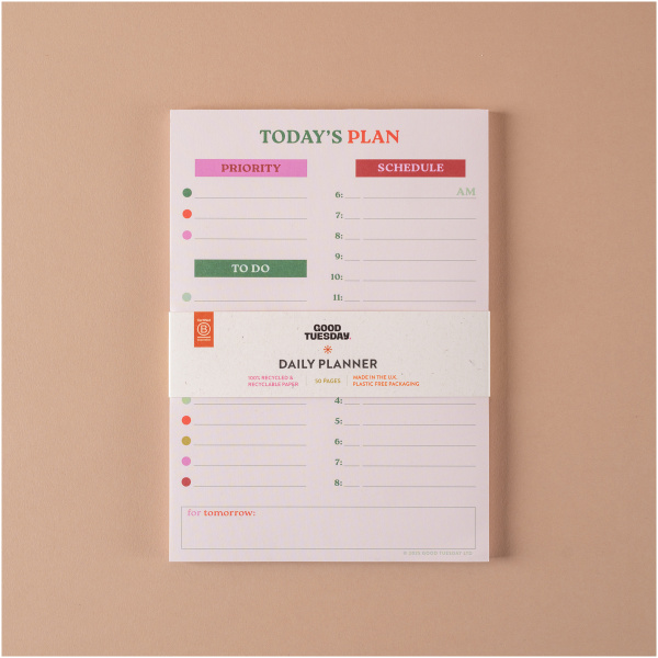 A5 Work Hard, Play Nice Daily Planner Pad - Image 2