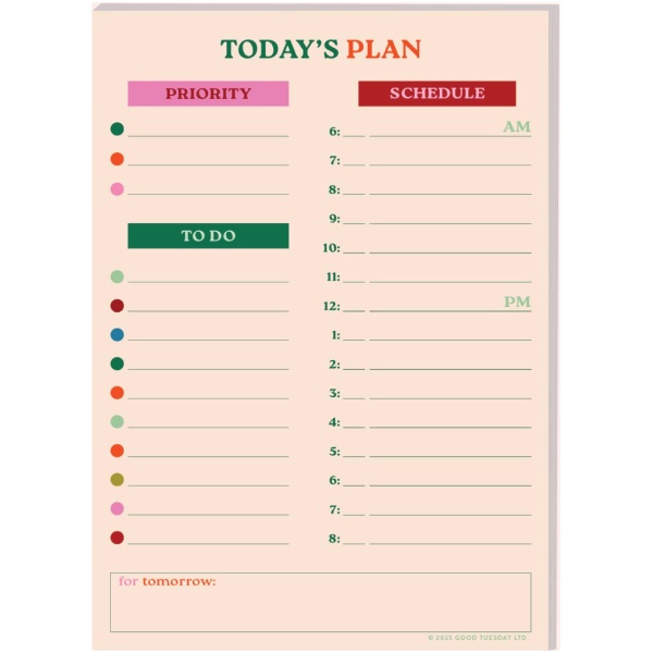 A5 Work Hard, Play Nice Daily Planner Pad - Image 4