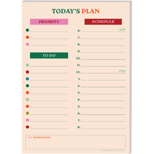 A5 Work Hard, Play Nice Daily Planner Pad