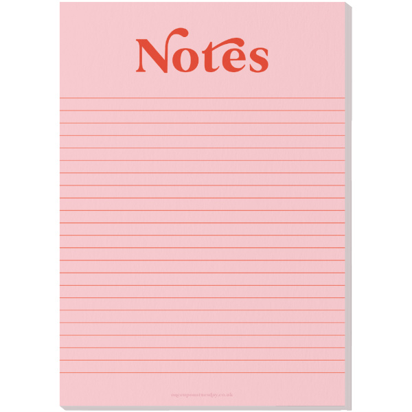 A5 Pink & Red Notepad