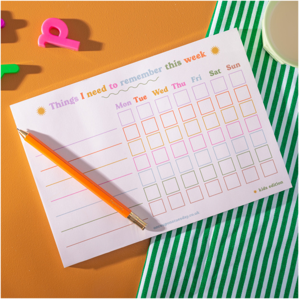 A5 Kids Weekly Planner Pad- Things I need to remember this week - Image 4