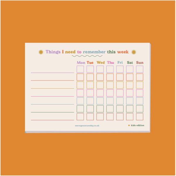 A5 Kids Weekly Planner Pad- Things I need to remember this week - Image 3
