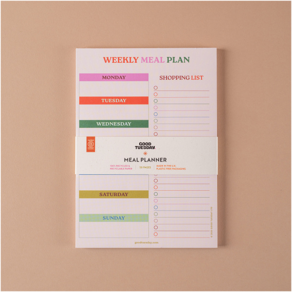 A5 Work Hard, Play Nice Meal Planner and Shopping List - Image 3