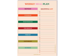 A5 Work Hard, Play Nice Meal Planner and Shopping List