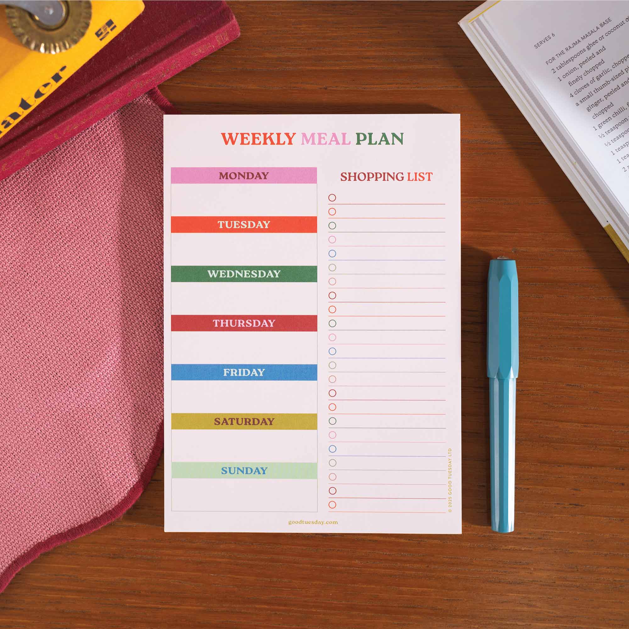 A5 Work Hard, Play Nice Meal Planner and Shopping List - Image 5