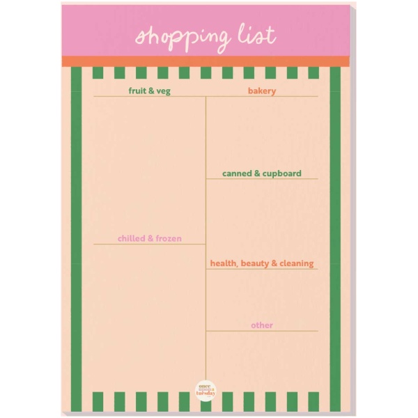 A5 Cabana Stripe Shopping List Pad - Image 4