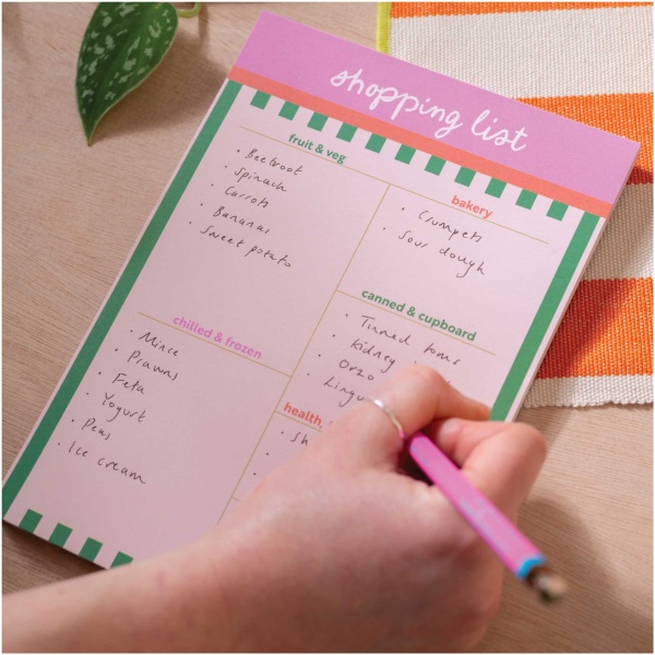 A5 Cabana Stripe Shopping List Pad - Image 2