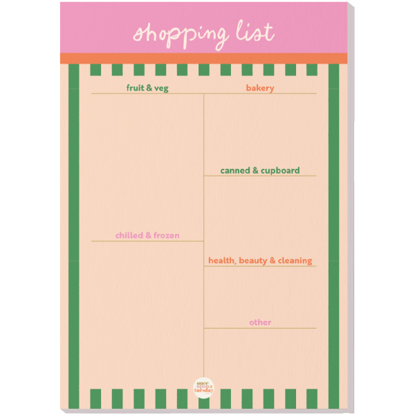 A5 Cabana Stripe Shopping List Pad